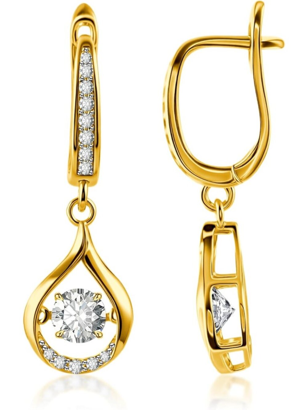 Stunning Moissanite Teardrop Earrings, 18K White Gold Plated, Perfect Gift for